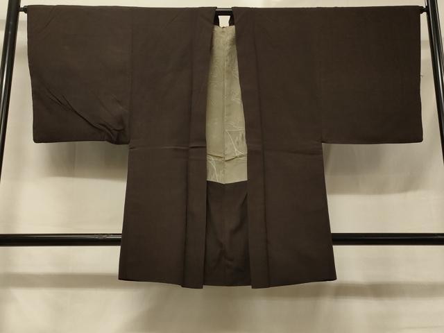 平和屋着物＃男性　羽織　紬地　縞　正絹　逸品　CABD1572in