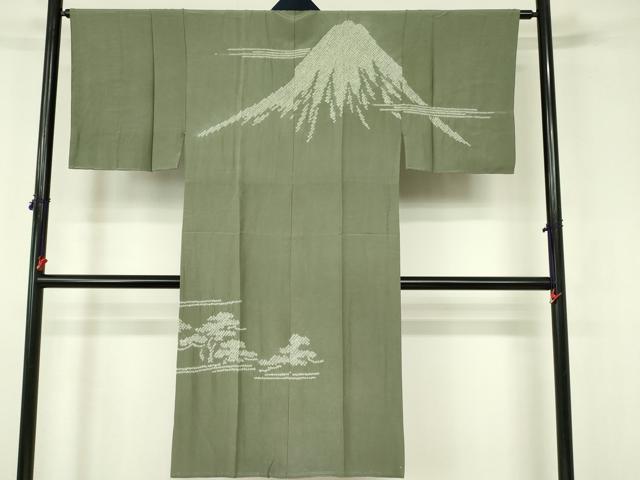 平和屋着物■男性　長襦袢　袷　絞り　遠山文　正絹　逸品　DABC9545qp