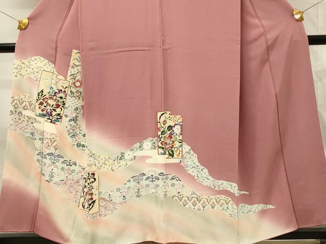 平和屋の平和屋着物■訪問着 更紗花唐草文 暈し染め 金彩 正絹 逸品 DABG4502qp｜アングル3