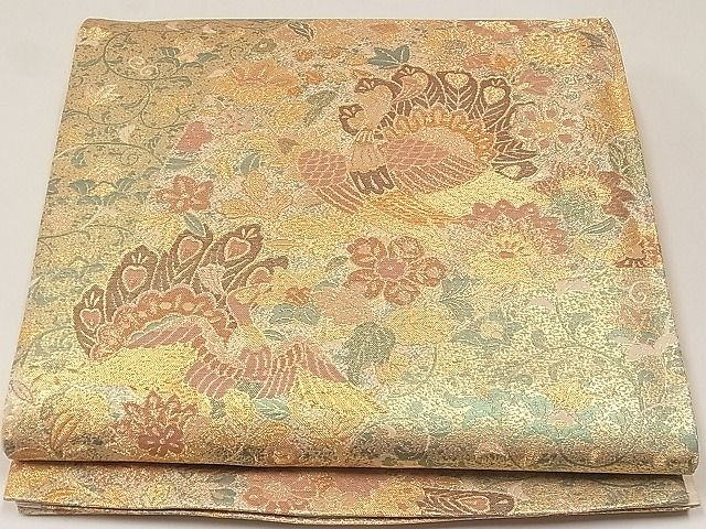 平和屋着物◎六通柄袋帯 古代彫金紋 金糸 逸品 未使用 CAAF2834ca