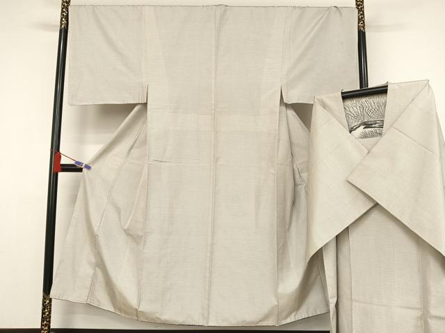 平和屋着物●男性 本場大島紬 アンサンブル 道行コートセット 白大島 100亀甲 総詰め 正絹 逸品 AAAZ3331np