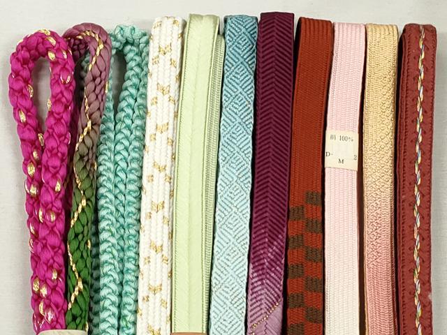 平和屋の平和屋着物●和装小物　帯締め10本セット　高麗組　笹浪組　唐組　大和組　礼装用　金糸　逸品　未使用　CABJ3883qe｜アングル2