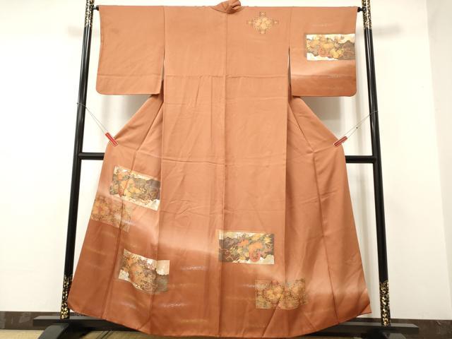 平和屋着物■訪問着 刺繍 花車文 暈し染め 金銀彩 正絹 逸品 DAAL2142ya