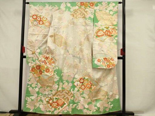 平和屋着物■豪華振袖 駒刺繍 地紙草花文 金彩 やまと誂製 正絹 逸品 AAAQ6768ru 平和屋着物■豪華振袖 駒刺繍 地紙草花文 金彩 やまと誂製 正絹 逸品 AAAQ6768ru