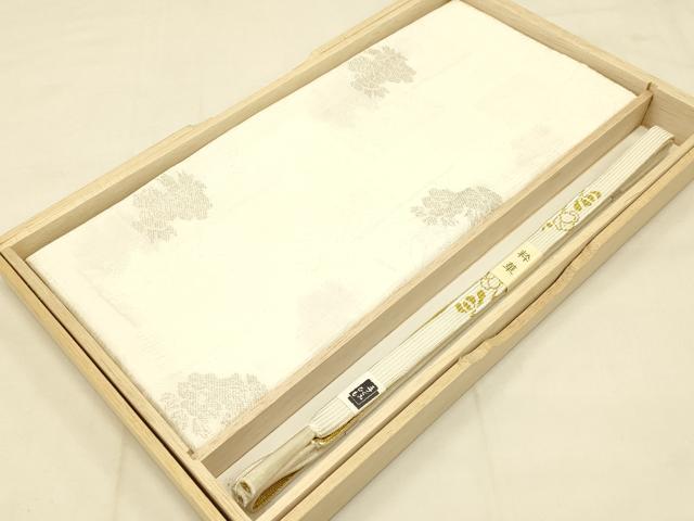 平和屋本店●和装小物　帯締め・帯揚げセット　礼装用　高麗組 綾出し　色紙花文　金糸　逸品　未使用　..