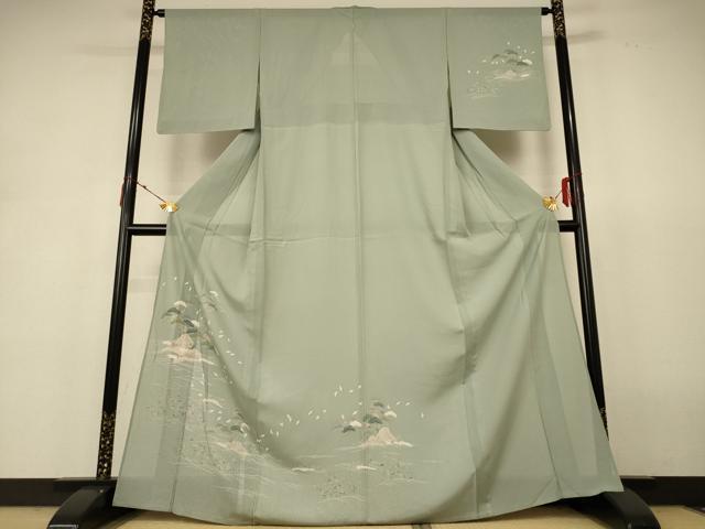 平和屋着物＊夏物　訪問着　絽　風景文　正絹　逸品　AABH9377jd