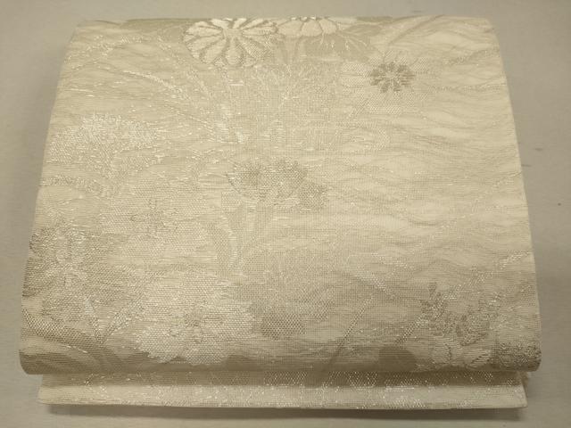 平和屋着物＊夏物　六通柄　京袋帯　草花文　銀糸　正絹　逸品　CAAW8959oy