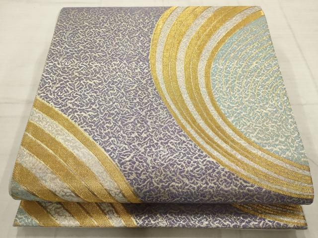 平和屋着物▼六通柄袋帯　渦　金銀糸　正絹　逸品　AABC6312wj