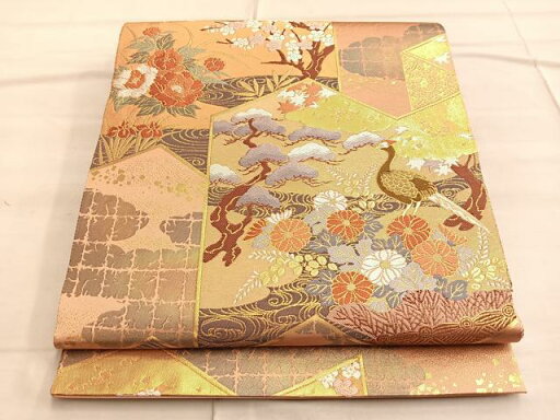 平和屋着物◎六通柄袋帯 唐織 琳派屏風絵図 金糸 正絹 逸品 BAAP0312du 平和屋着物◎六通柄袋帯 唐織 琳派屏風絵図 金糸 正絹 逸品 BAAP0312du