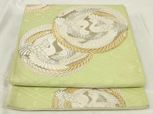 平和屋着物◎六通柄袋帯 唐織 向かい鳳凰文 金銀糸 正絹 逸品 AAAL9741Adw 平和屋着物◎六通柄袋帯 唐織 向かい鳳凰文 金銀糸 正絹 逸品 AAAL9741Adw