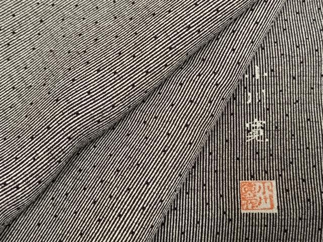 平和屋着物●人間国宝・小宮康助愛弟子　小川寛　江戸小紋　変わり縞　正絹　逸品　AABE1928fy