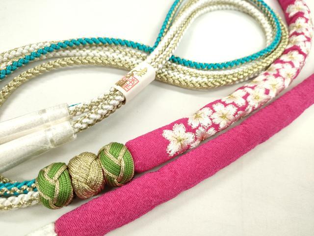 Other - 平和屋着物●和装小物　振袖用帯締め　丸ぐけ　刺繍　小桜　小田巻き　金糸　未使用　CABA9375ju