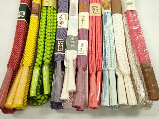 平和屋の平和屋着物●和装小物　帯締め10本セット　高麗組　冠組　礼装用　高島屋扱い　金糸　逸品　未使用　CABF7297ju｜アングル3