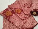 平和屋着物▼羽織 解き反物 紬地 総絞り 草花文 羽尺 逸品 CAAT5518th