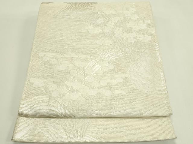 Rakuten - 平和屋着物＊夏物 六通柄袋帯 流水草花文 銀糸 正絹 逸品 未使用 CABH5722rv