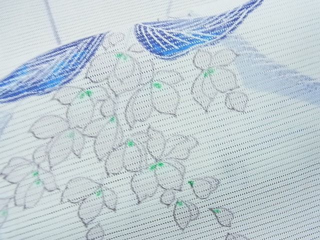 平和屋着物■夏物 小紋 絽 枝花文 暈し染め 洗える着物 未使用 CAAG7781yc