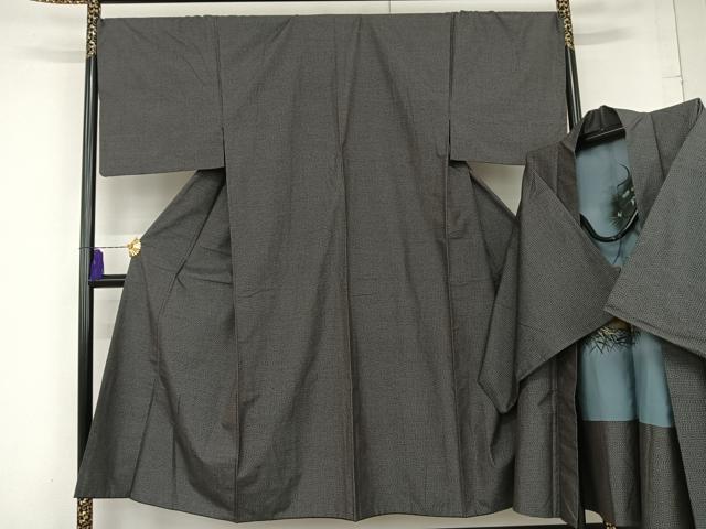平和屋着物■男性 アンサンブル 本場大島紬 幾何学文 正絹 逸品 AAAS0739mf