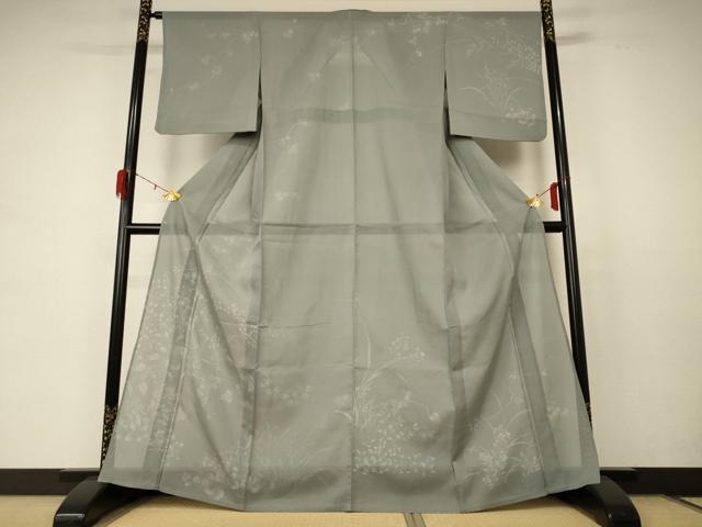 Kimono - 平和屋着物＊夏物　訪問着　紗　草花文　正絹　逸品　AABD4644jd