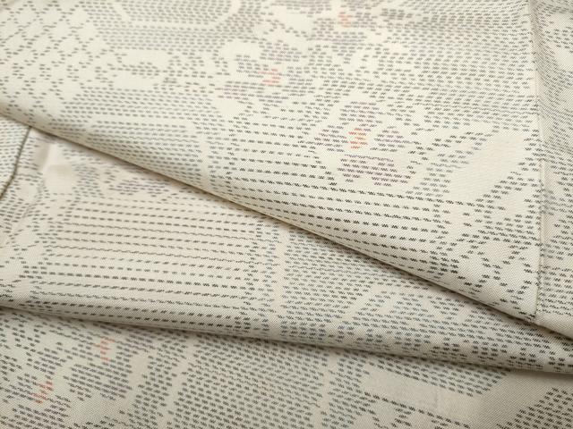 平和屋着物●本場大島紬 白大島 色紙重ね花文 正絹 逸品 CAAO2334hy