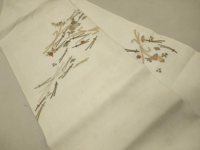 平和屋着物＊夏物 明綴れ 九寸名古屋帯 束ね熨斗松葉花文 金糸 正絹 逸品 CAAW9011oy heiwaya-10896015 平和屋 サンプル画像2