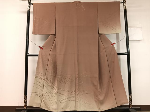 平和屋着物●人間国宝　福田喜三郎　訪問着　立波箔散らし　暈し染め　金彩　正絹　逸品　CABC9697vp