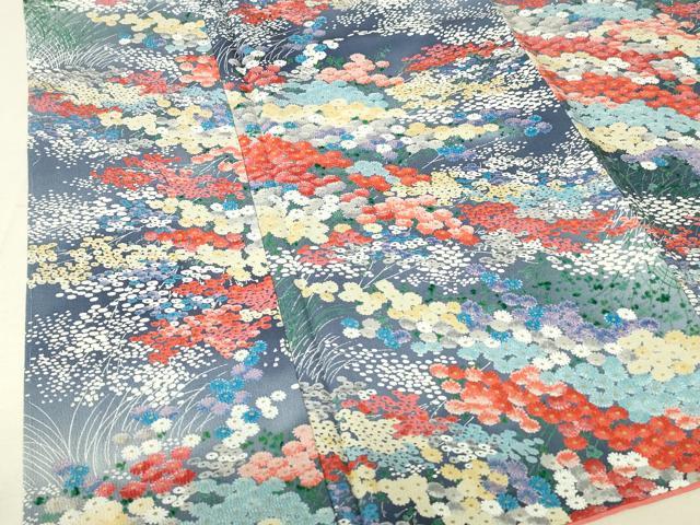 平和屋着物■上質な小紋 草花文 正絹 逸品 DAAP6425cm
