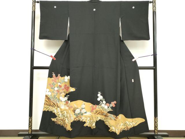 Kimono - 平和屋着物■豪華黒留袖　作家物　花鳥文　正絹　逸品　DABF4487cd
