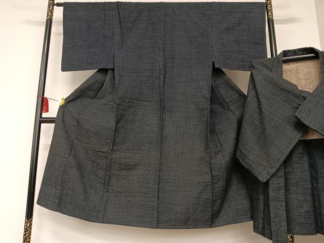 平和屋着物●男性 紬 アンサンブル 綿 AAAR3820zg