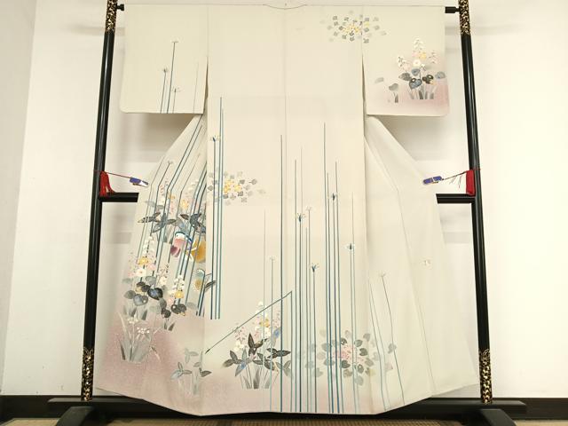 平和屋着物●人間国宝・羽田登喜男　訪問着　鴛鴦　暈し染め　正絹　逸品　AABB1286np