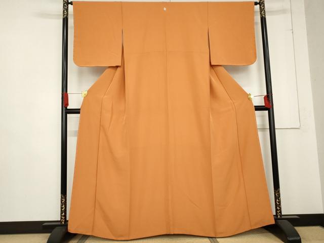平和屋の平和屋着物●上質な色無地 密柑色 正絹 逸品 AABD6321cs｜アングル2