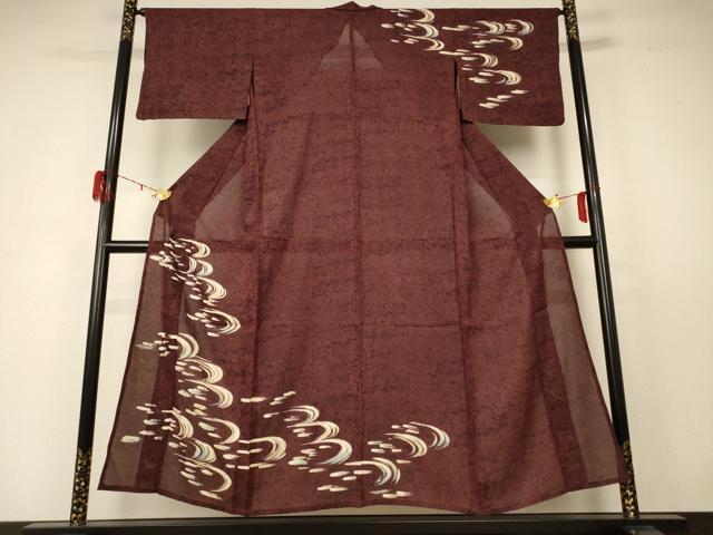 Full-Length Under-Kimono - 平和屋着物＊夏物　訪問着　絽　流水文　正絹　逸品　AABD6611jd