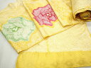 平和屋着物▼小紋 解き反物 総絞り 草花文 着尺 逸品 CAAT5495th