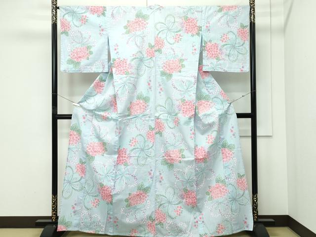 平和屋の平和屋着物∴夏物 浴衣 紫陽花 舞花文 綿 逸品 CABF4792rv｜アングル2
