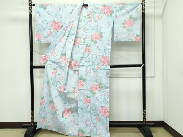 平和屋の平和屋着物∴夏物 浴衣 紫陽花 舞花文 綿 逸品 CABF4792rv｜アングル3