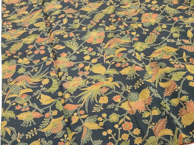 Kimono - 平和屋着物■上質な小紋　紬地　花鳥文　正絹　逸品　DABF4495cd
