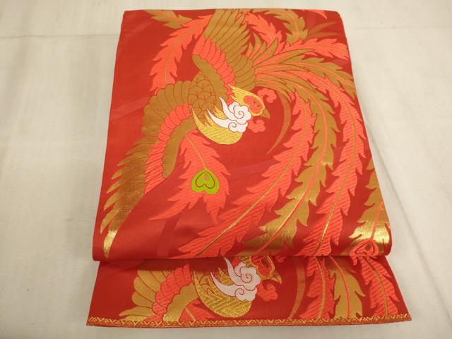 平和屋着物[]子供　全通柄袋帯　唐織　鳳凰文　金糸　AAAU5364ja