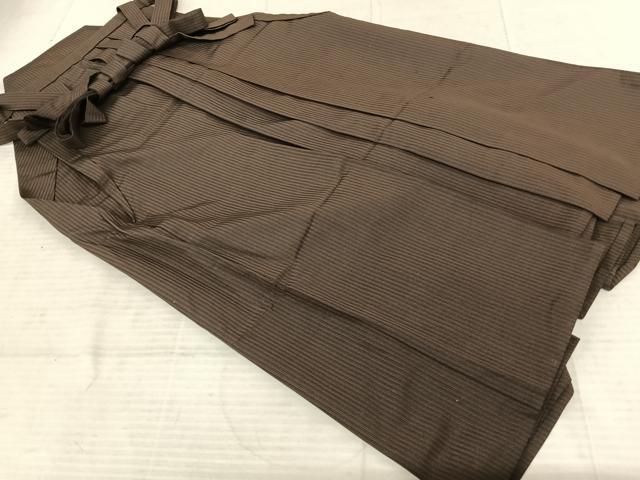 平和屋着物●男性　馬乗り袴　縞　正絹　逸品　AABF0617fy