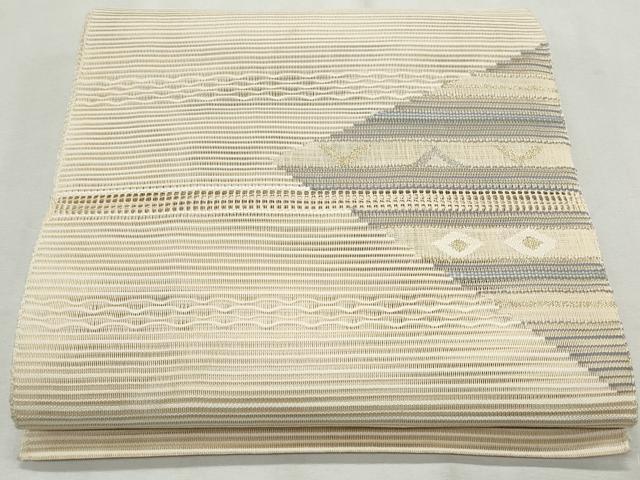 平和屋着物＊夏物　絽綴れ　八寸名古屋帯　横段吉祥文　金銀糸　正絹　逸品　CAAW6599th