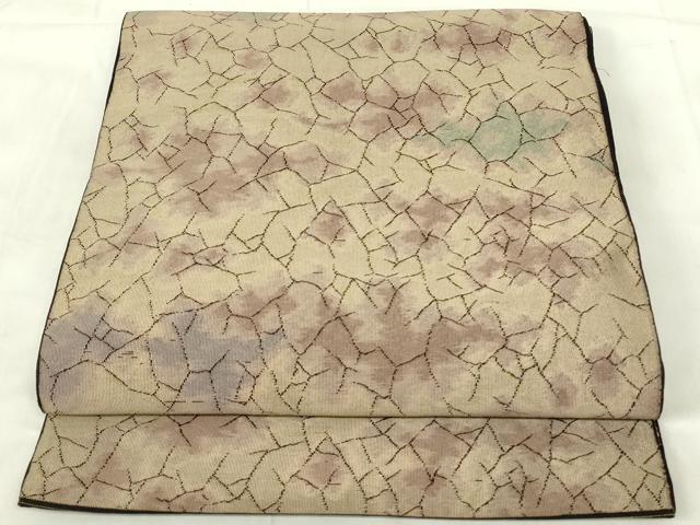 平和屋着物◎六通柄袋帯　霞文　正絹　逸品　DABA5978qp