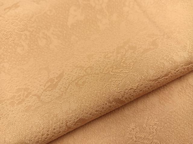 平和屋着物■上質な色無地 花唐草地紋 雄黄色 正絹 逸品 BAAN7951sa