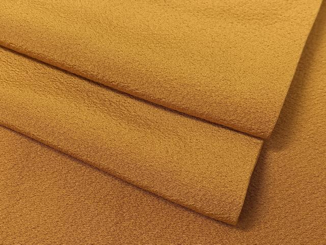 平和屋着物●上質な色無地　山吹茶色　正絹　逸品　CABA4730vp
