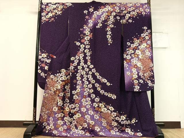 乐天商城 - 平和屋着物●豪華振袖　乱菊　暈し染め　銀通し地　正絹　逸品　CABC9705vp