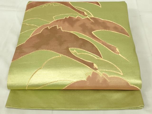 平和屋着物◎六通柄袋帯　飛鶴文　金糸　正絹　逸品　DABA5995qp