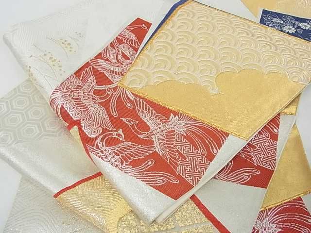 平和屋着物■六通柄袋帯　地紙重ね鳳凰花文　金銀糸　逸品　az5097