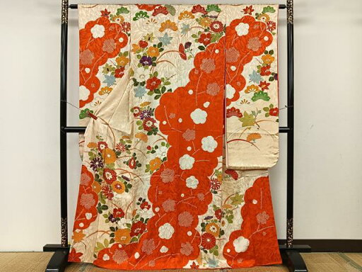 平和屋着物■豪華振袖 絞り 雲取り枝花文 金彩 正絹 逸品 CAAO7871kb 平和屋着物■豪華振袖 絞り 雲取り枝花文 金彩 正絹 逸品 CAAO7871kb