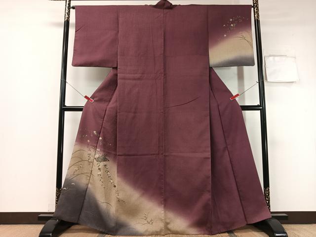 平和屋着物●訪問着　花筏文　暈し染め　金彩　やまと誂製　正絹　逸品　CABA4747vp