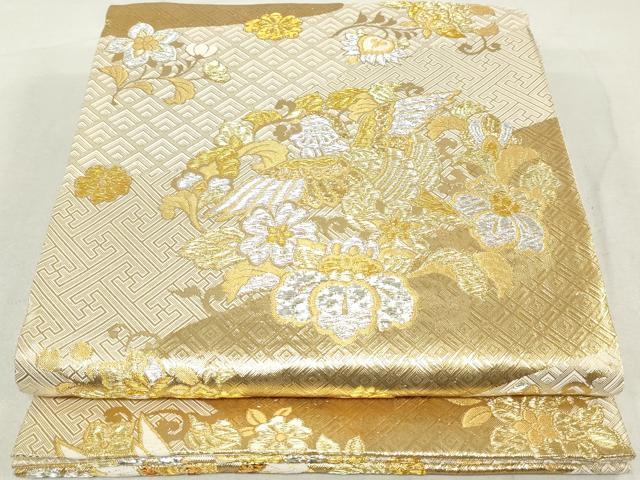 平和屋着物◎佐賀錦　六通柄袋帯　鳳凰花文　金銀糸　正絹　逸品　DAAU1359qa