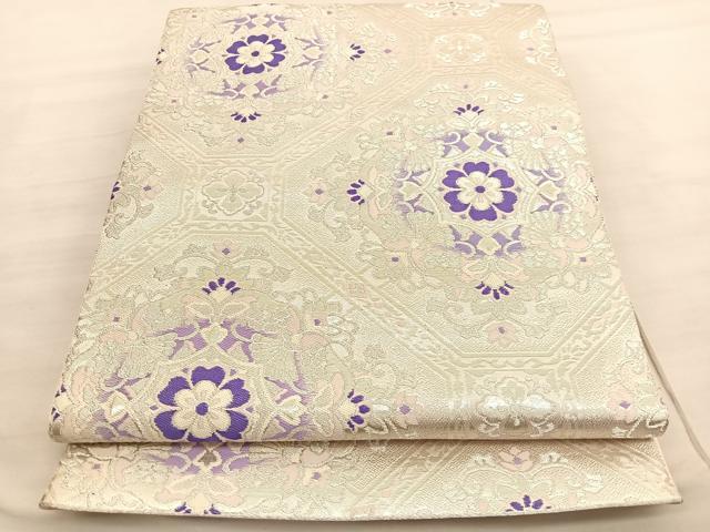 平和屋着物◎六通柄袋帯　唐織　蜀江宝相華　銀糸　やまとオリジナル　正絹　逸品　BAAV3732hv