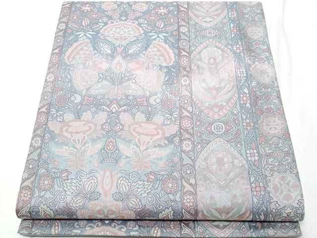 平和屋着物■六通柄袋帯 更紗花間道 正絹 逸品 CAAO8955fb