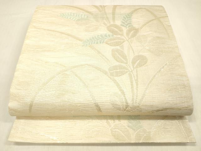 Rakuten - 平和屋着物＊夏物　六通柄袋帯　草葉文　金糸　正絹　逸品　DABB3619cm
